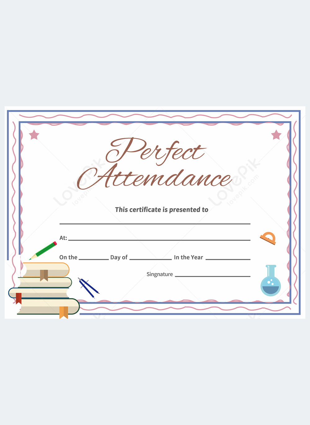 Child attendance certificate template template image_picture free ...