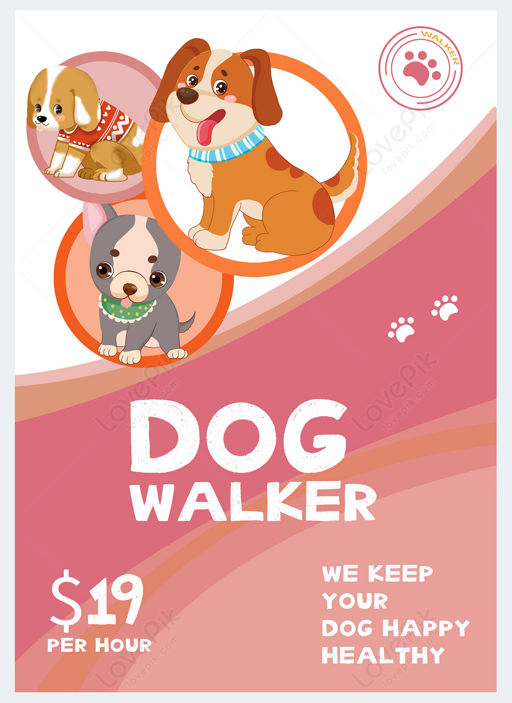 Dog walker animal flyer template template image_picture free download ...