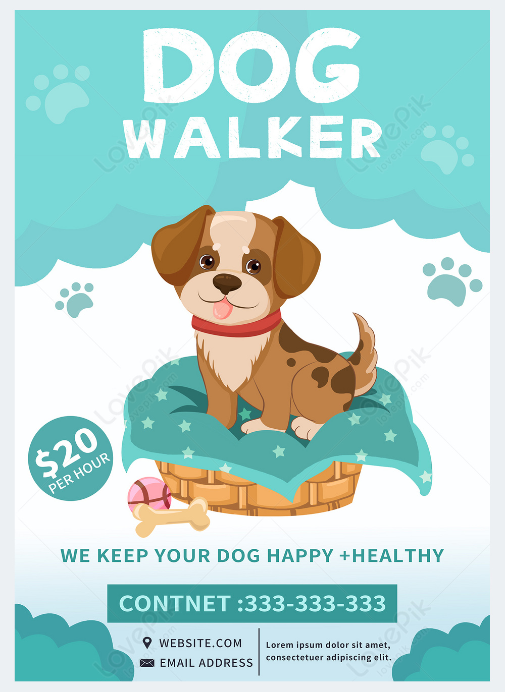 Dog walker flyer template template image_picture free download