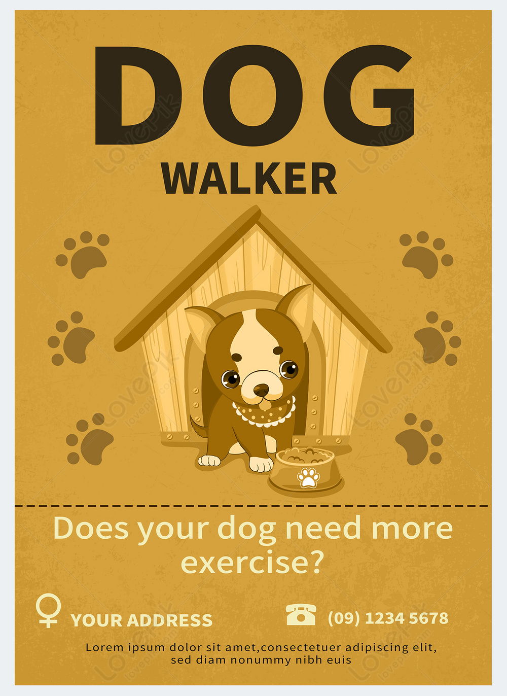 Dog walker flyer template template image_picture free download