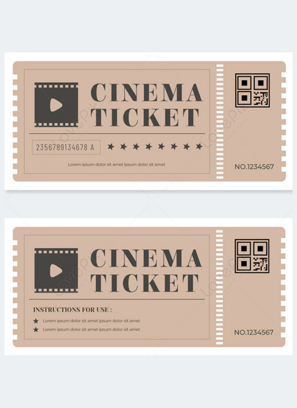 Movie modern commercial style admission ticket template, movie ticket, business style template