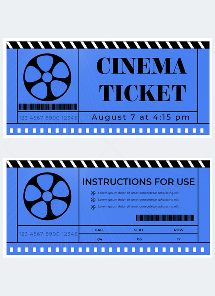 Movie modern style movie ticket template, movie ticket, modern style template