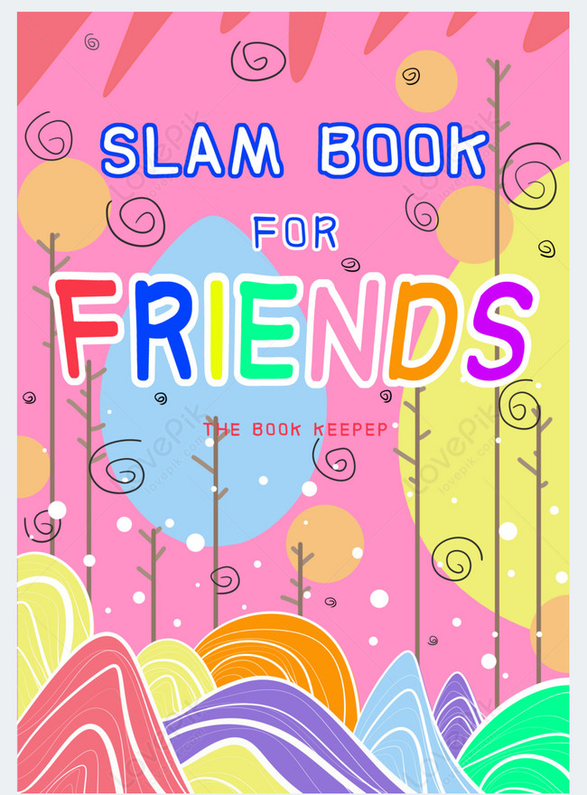 Friends slam cartoon book cover template image_picture free download ...