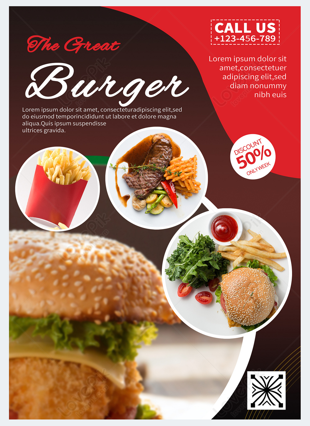 Burger Restaurant Flyer Template Template Imagepicture Free Download 466853792 3919