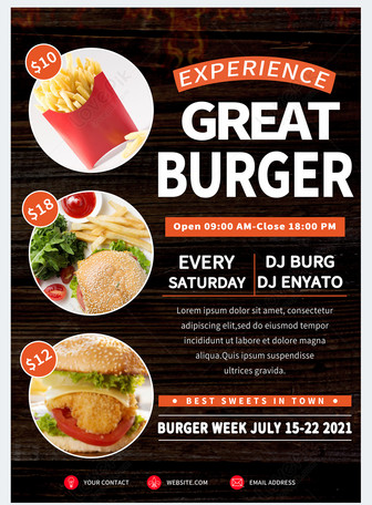 Burger food cart or restaurant menu flyer template, Hamburger, Burger poster, burger flyer template