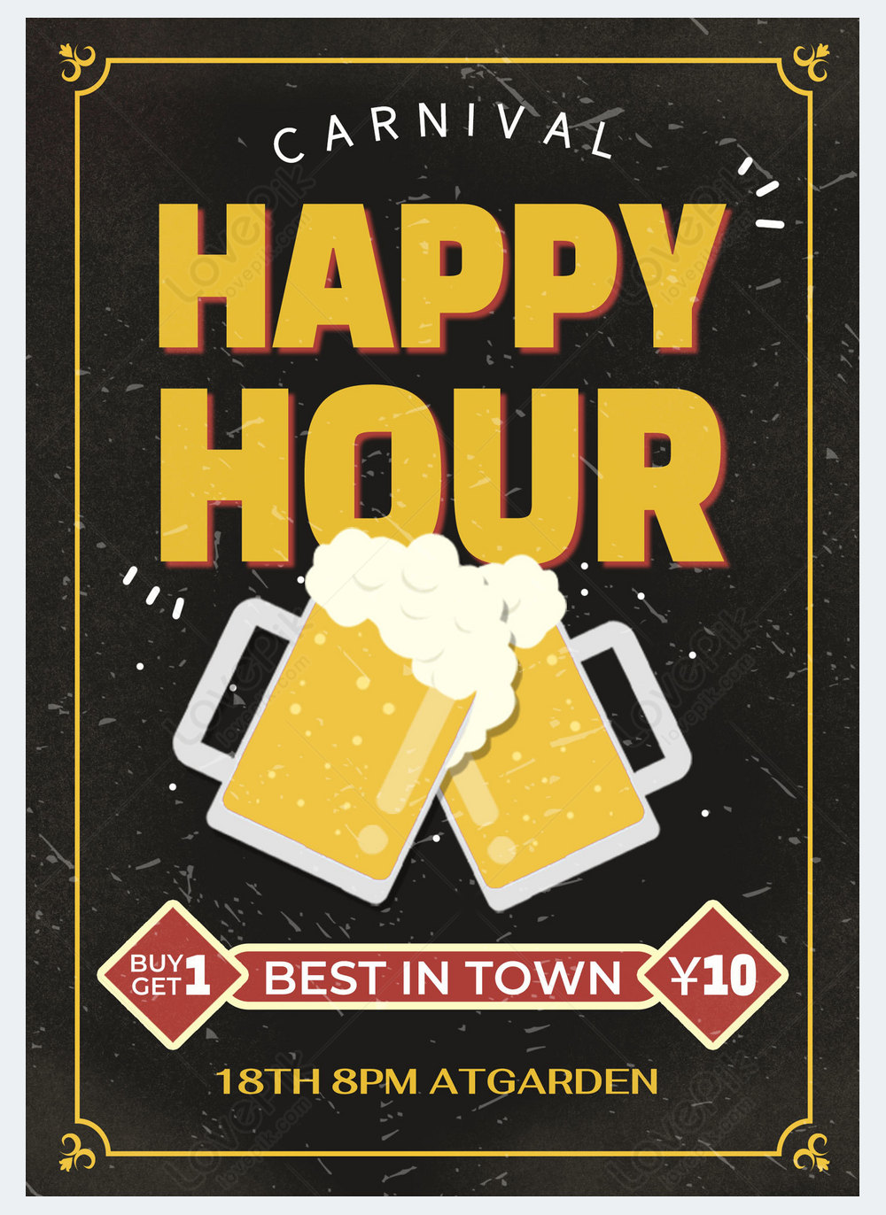 Happy hour party flyer template image_picture free download 466859434 ...