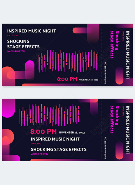 Music tickets abstract style template, music tickets, Admission ticket template