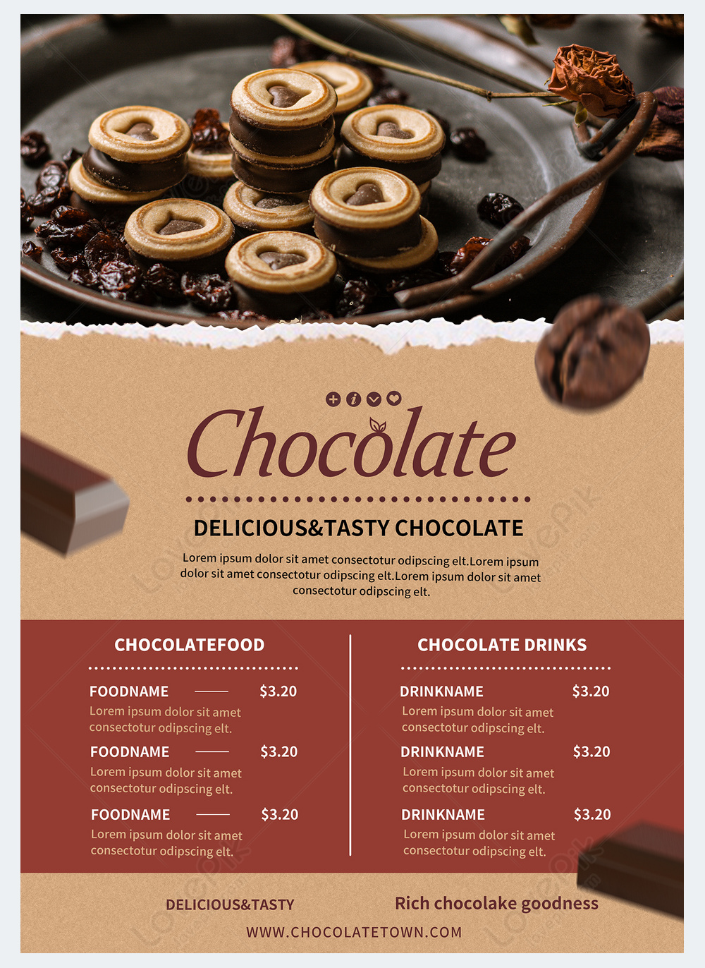 Restaurant dessert chocolate menu template image_picture free download ...