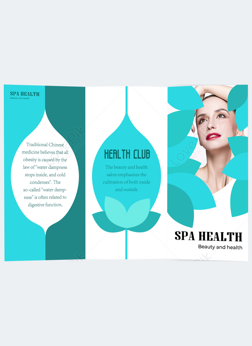 Spa tri-fold blue simple template template image_picture free download ...