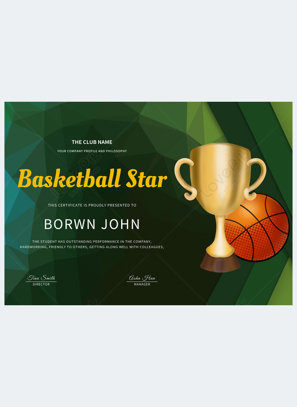 Sports certificate high end business style template template image ...