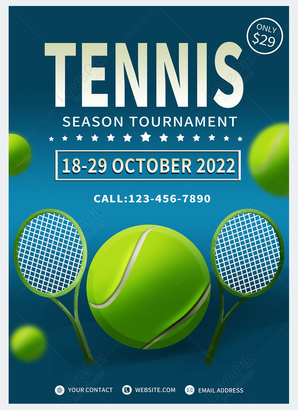 Tennis club tournament flyer template template image_picture free ...