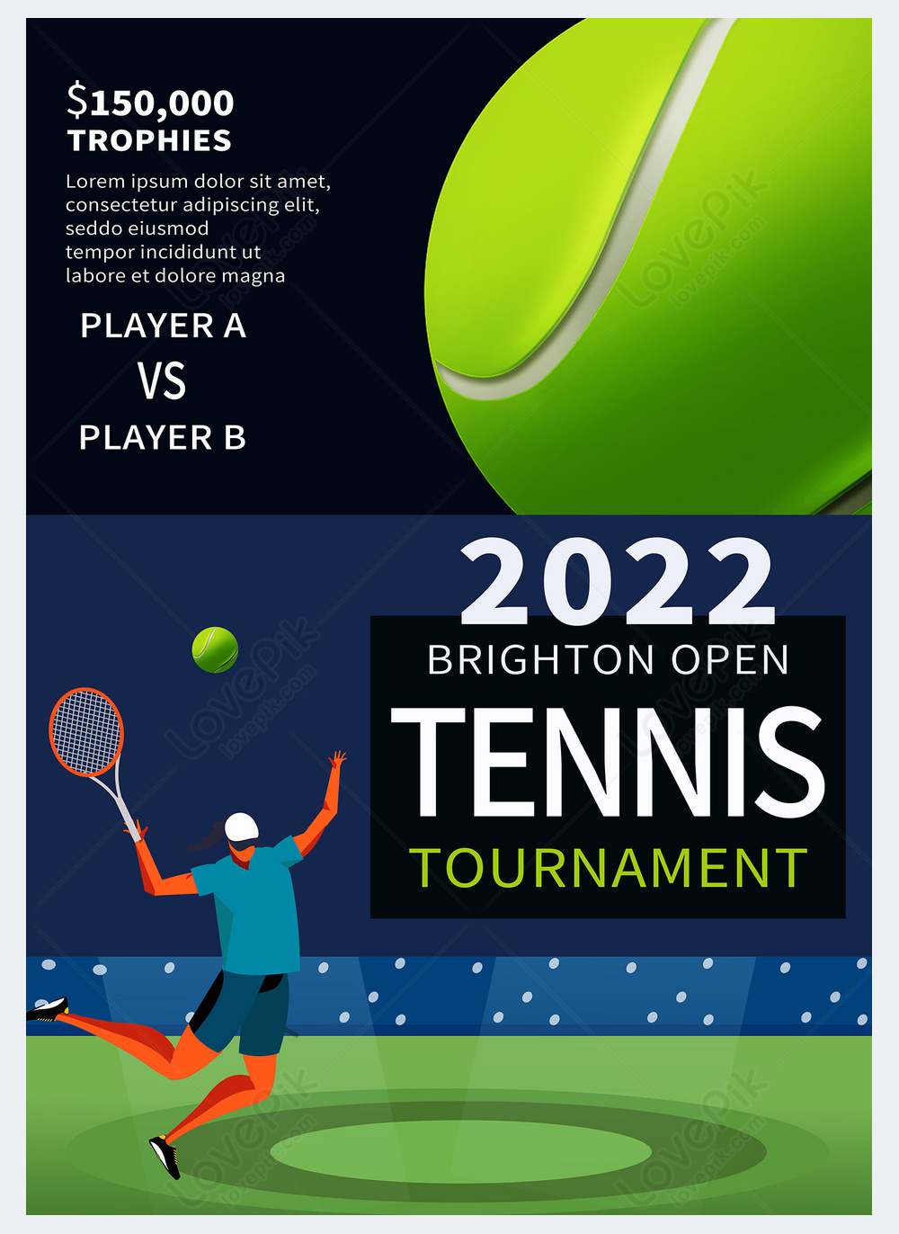 Tennis sport tournament flyer template template image_picture free