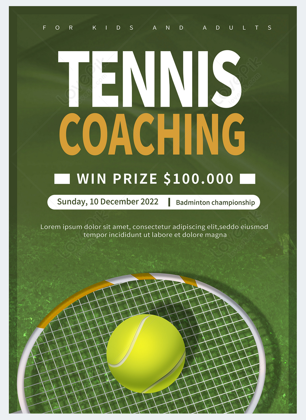 Tennis championship flyer template template image_picture free download ...