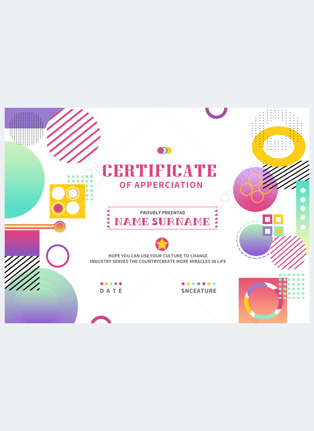 Graduation certificate geometric red template template image_picture ...