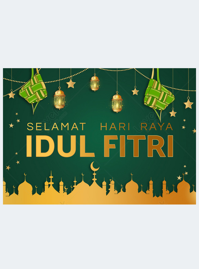 Indonesian happy eid mubarak religious holiday template template image ...