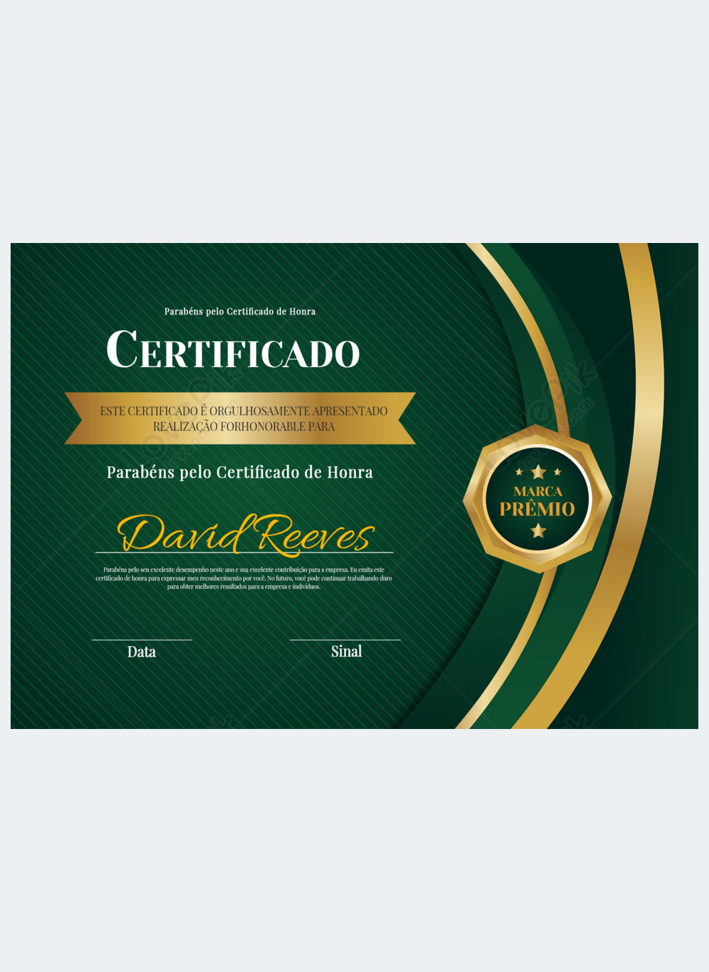 Modern elegant green european style business company certificate ...