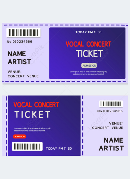 Geometry concert ticket simple purple card, geometry, concert tickets template