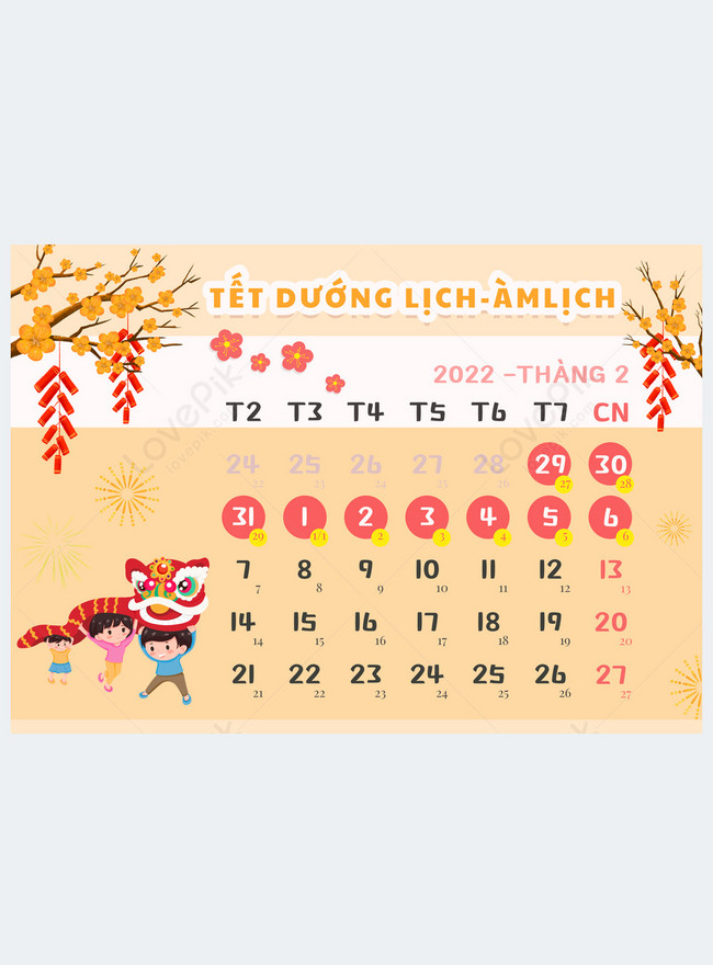 Calendario Festivo De Vietnam Tet Amarillo Claro Póster Descarga