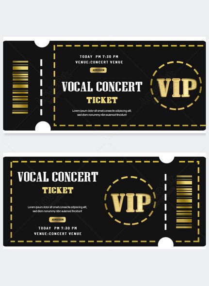 vip concert ticket golden simple card, vip, concert tickets template