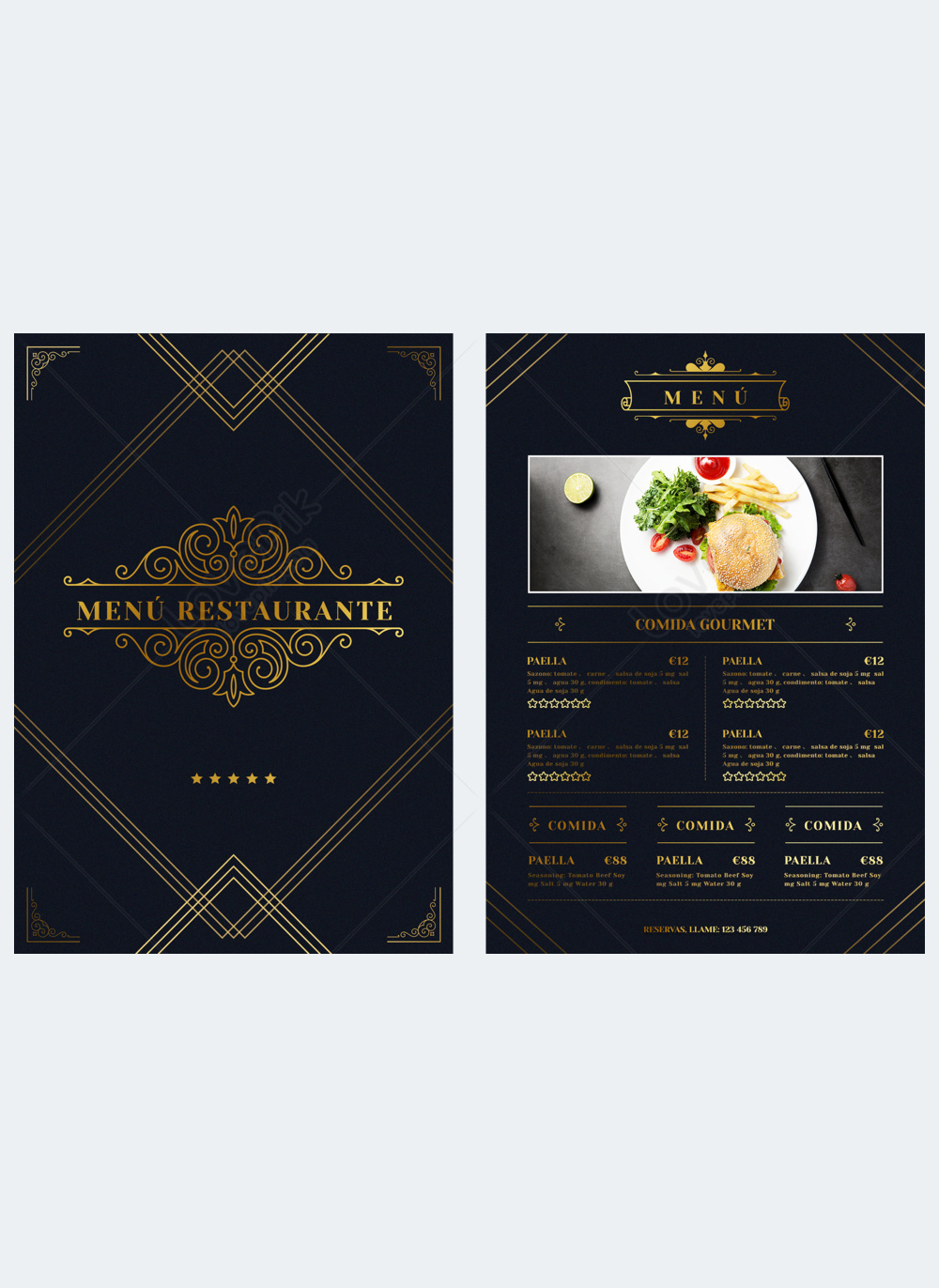 Western restaurant black gilding retro creative luxury menu template ...