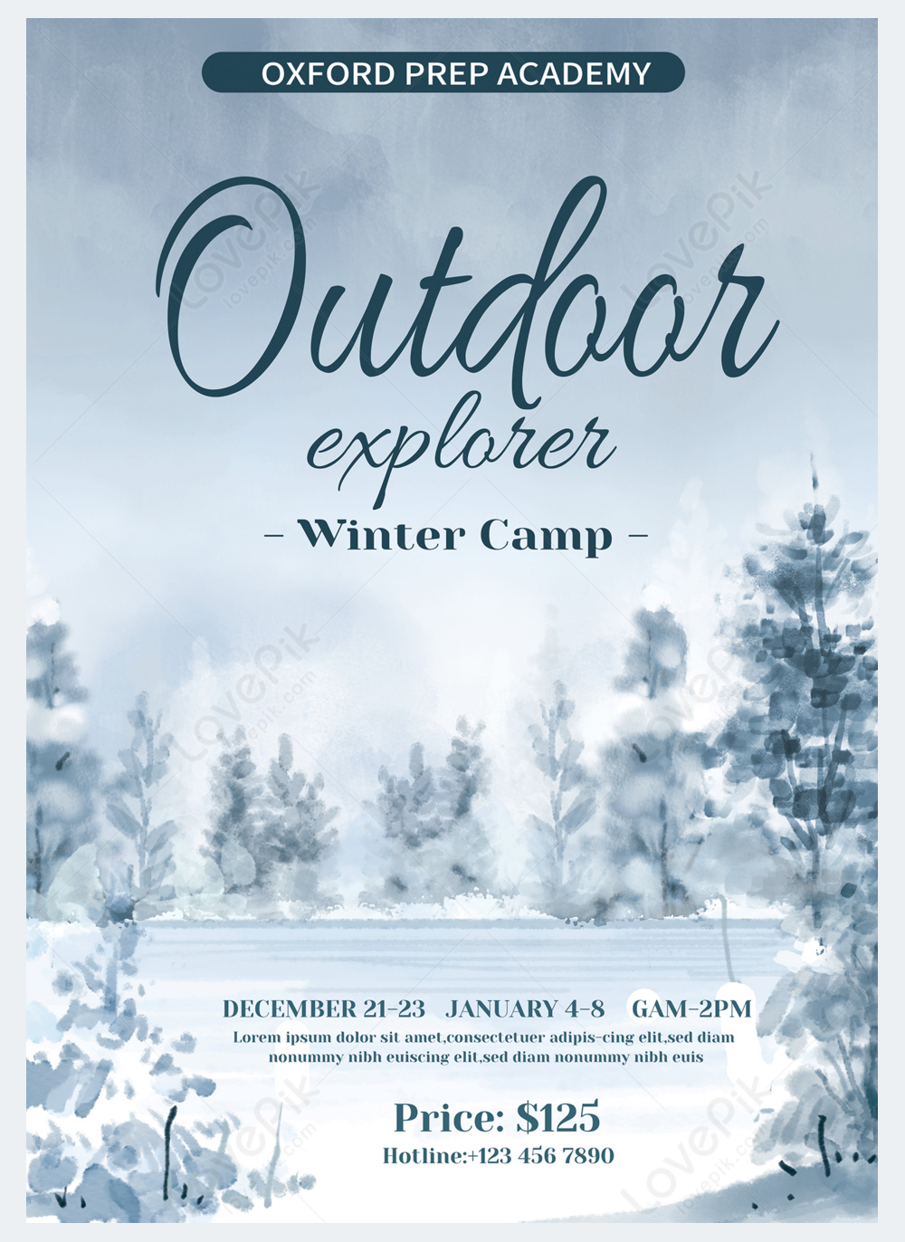 Winter camp party flyer template template image_picture free download ...