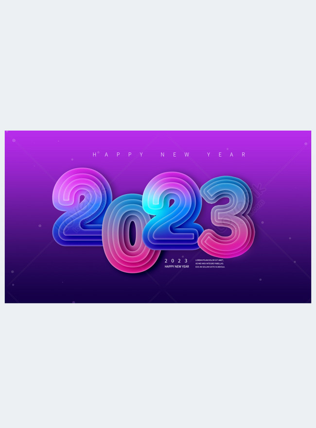 Color Gradient Art Word Gradient 2023 New Year Festival Web Banner