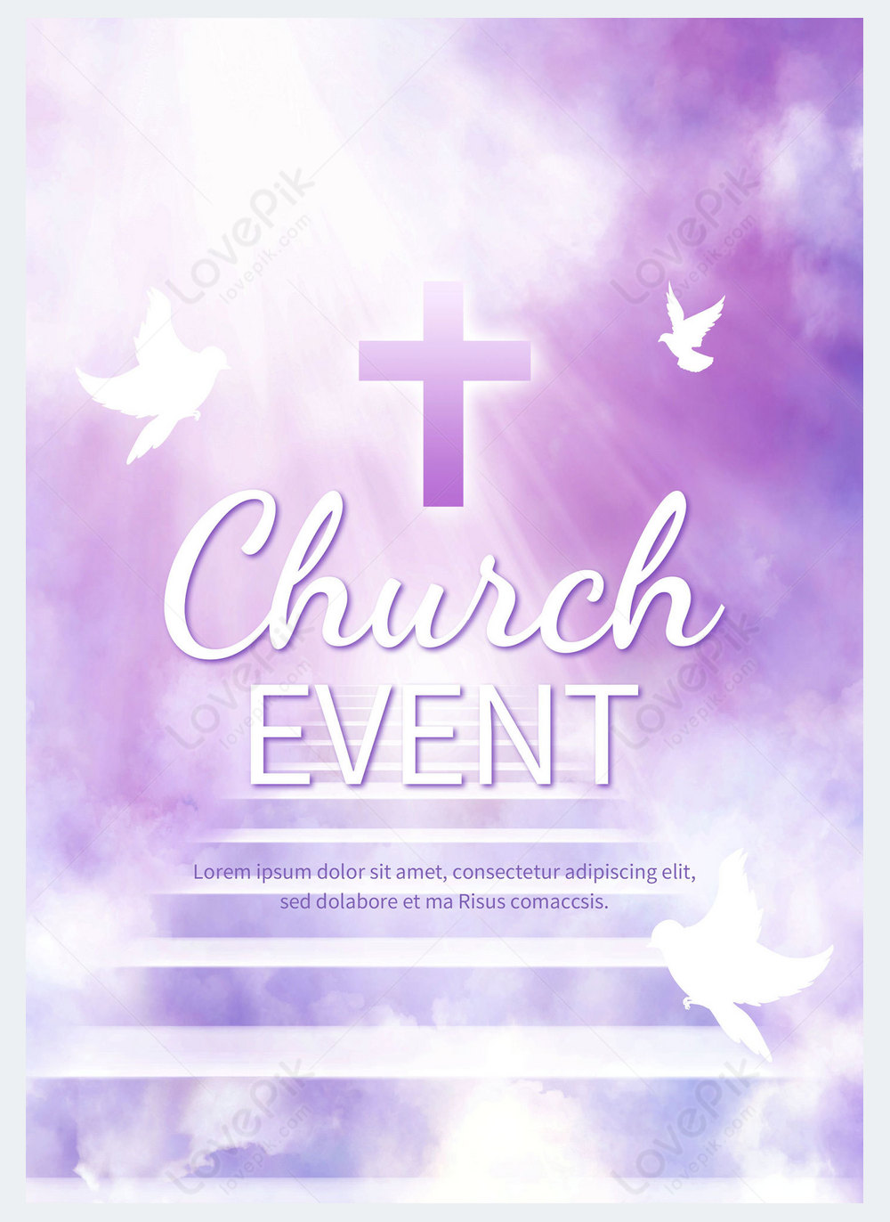 Cross Church Event Purple Promotional Flyer Template Image Picture Free 