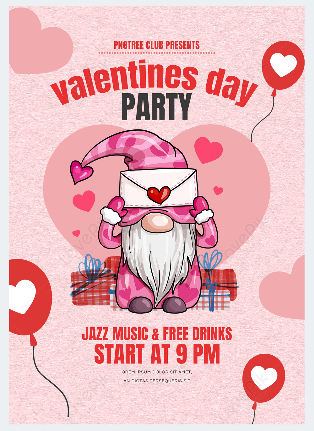 company dinner party template valentines day