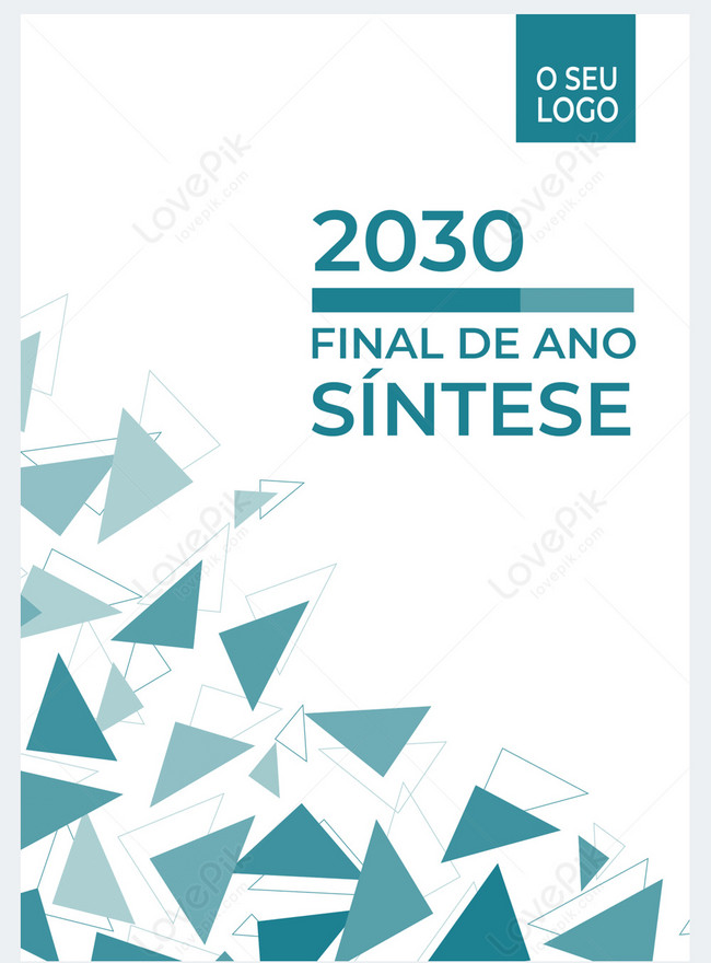 Geometric Color Block Triangle Business Year-end Report Cover Template 