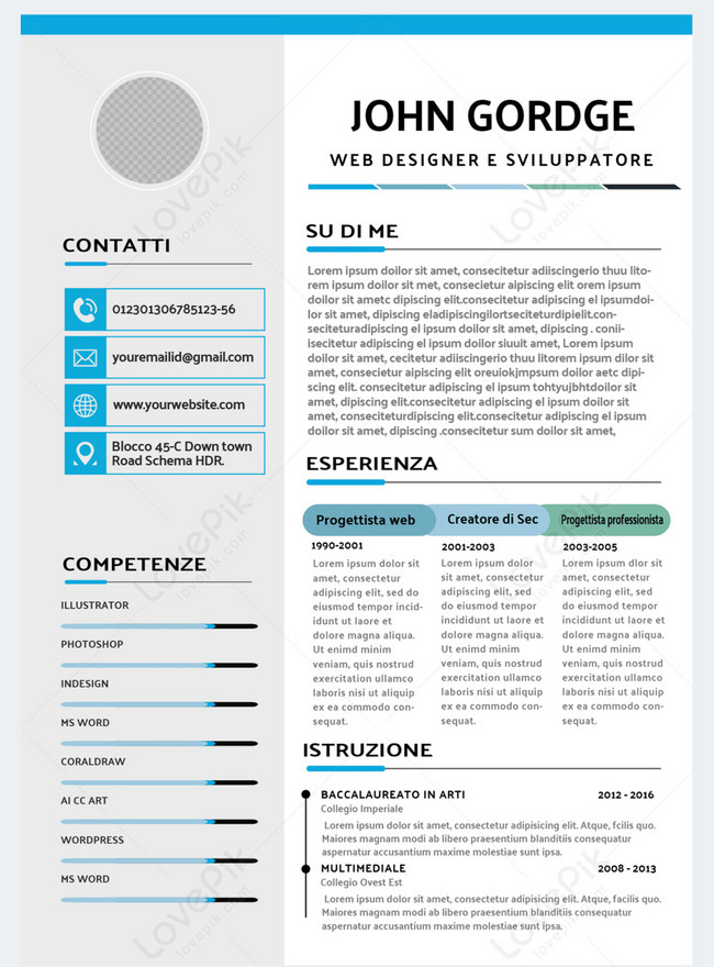 Resume corporate personnel italian resume template image_picture free ...