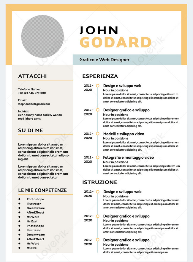 Resume corporate personnel italian resume personal template image ...