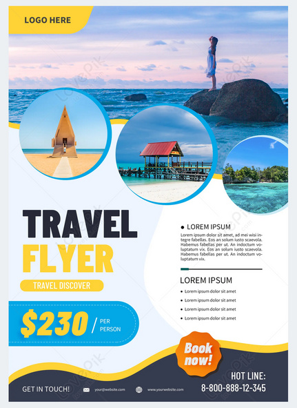 Colorful geometric color block travel brochure poster, travel, landscape, flyers template