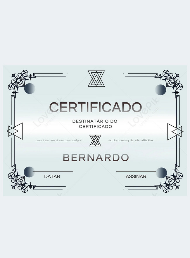 European elegant blue retro pattern business certificate template ...