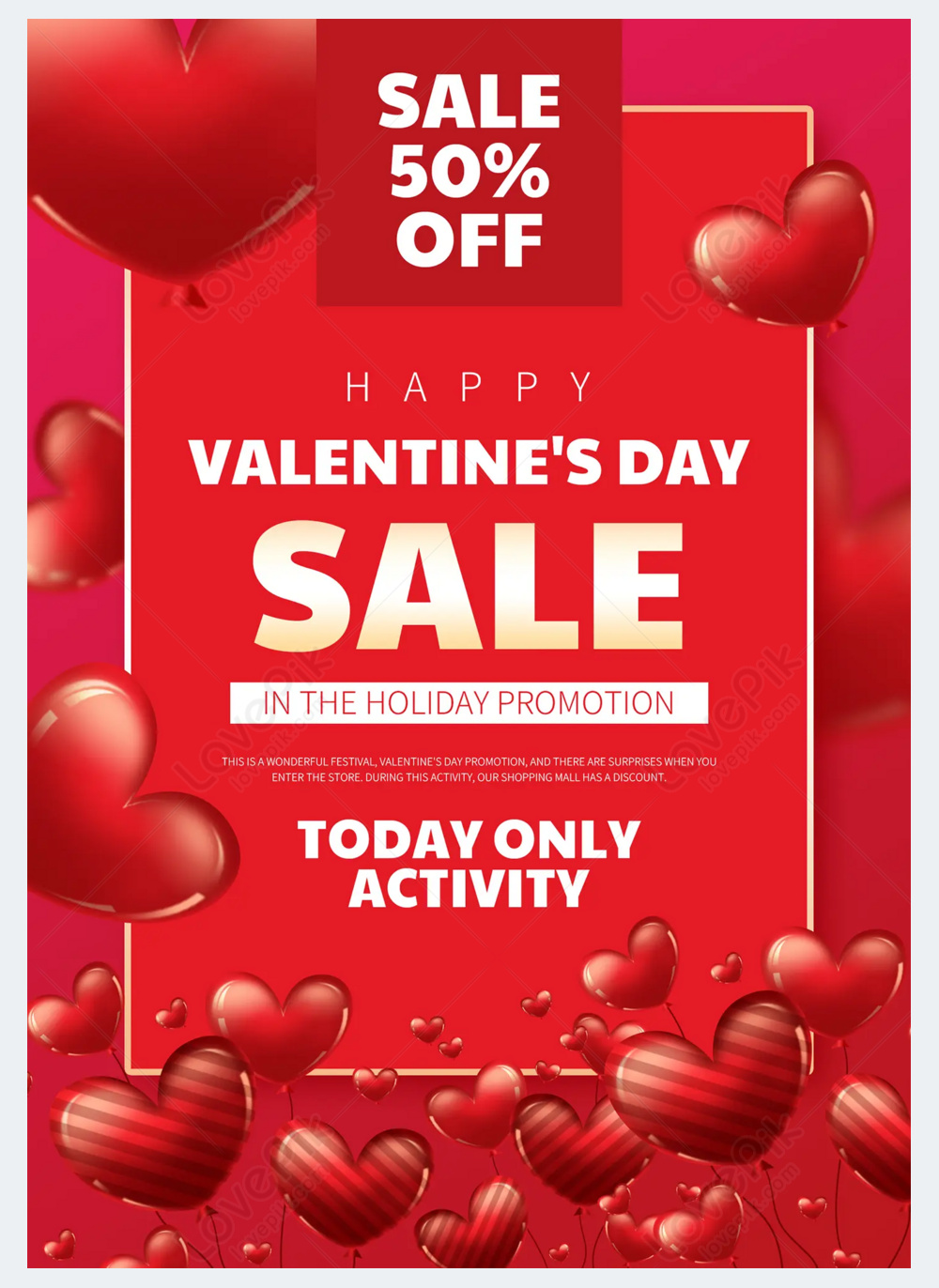 Valentines day promotion sales event promotional poster template ...