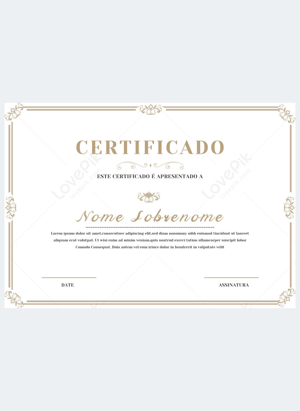Retro pattern business certificate template template image_picture free ...