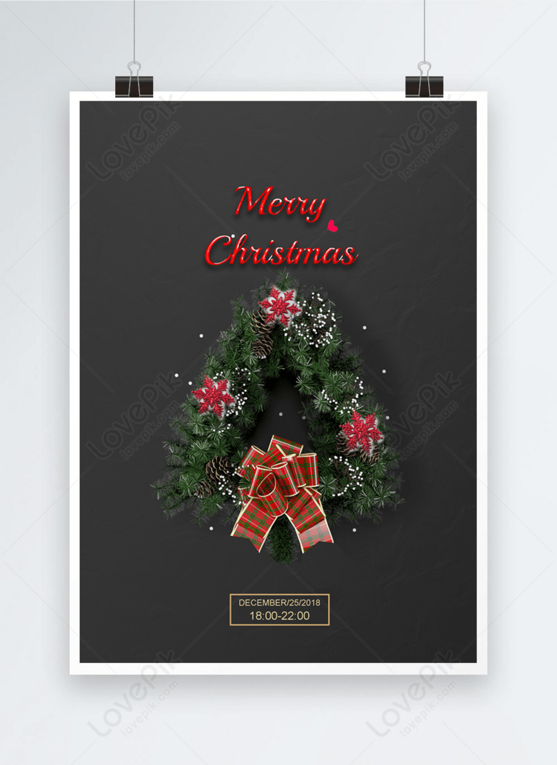 Christmas poster card tray on the background of the christmas tr template  image_picture free download 