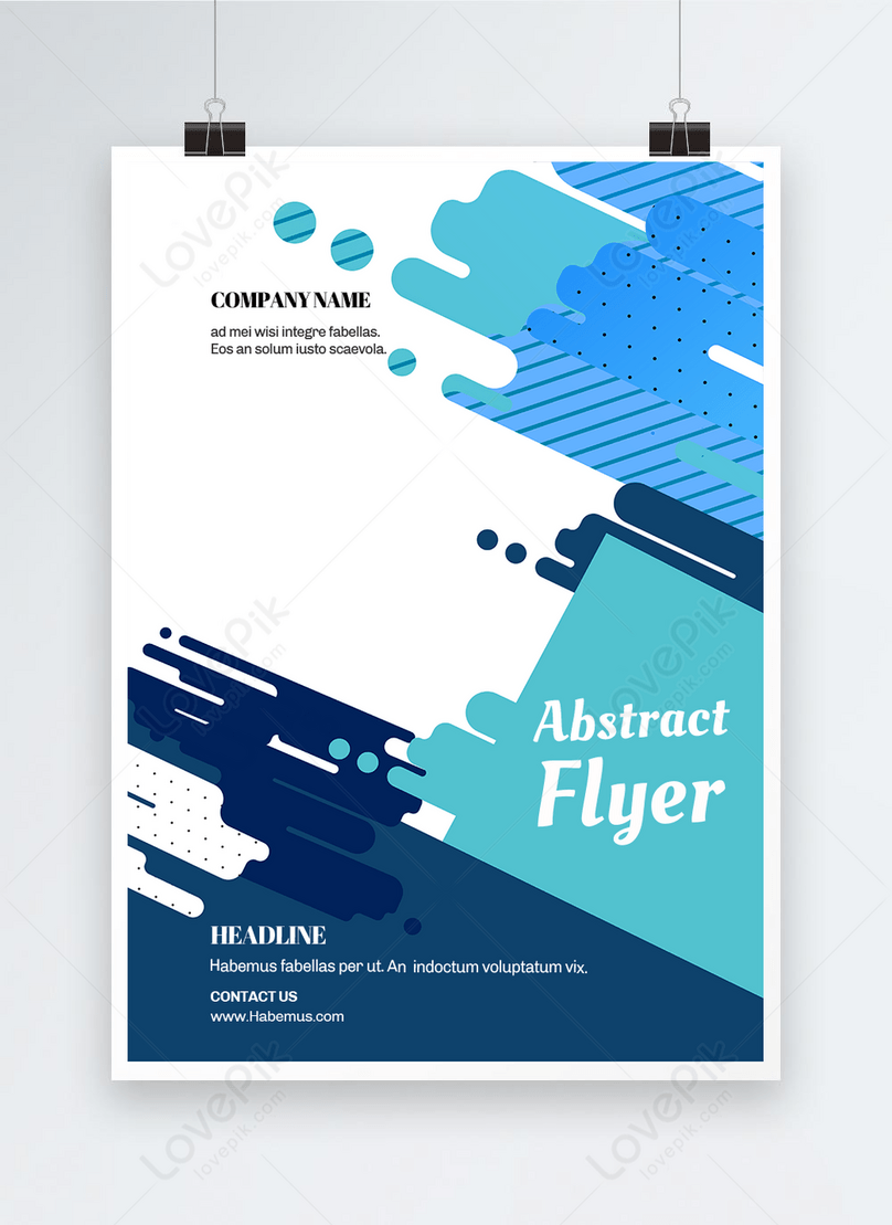 Blue green geometric abstract color block flyer template With Free Downloadable Flyer Templates