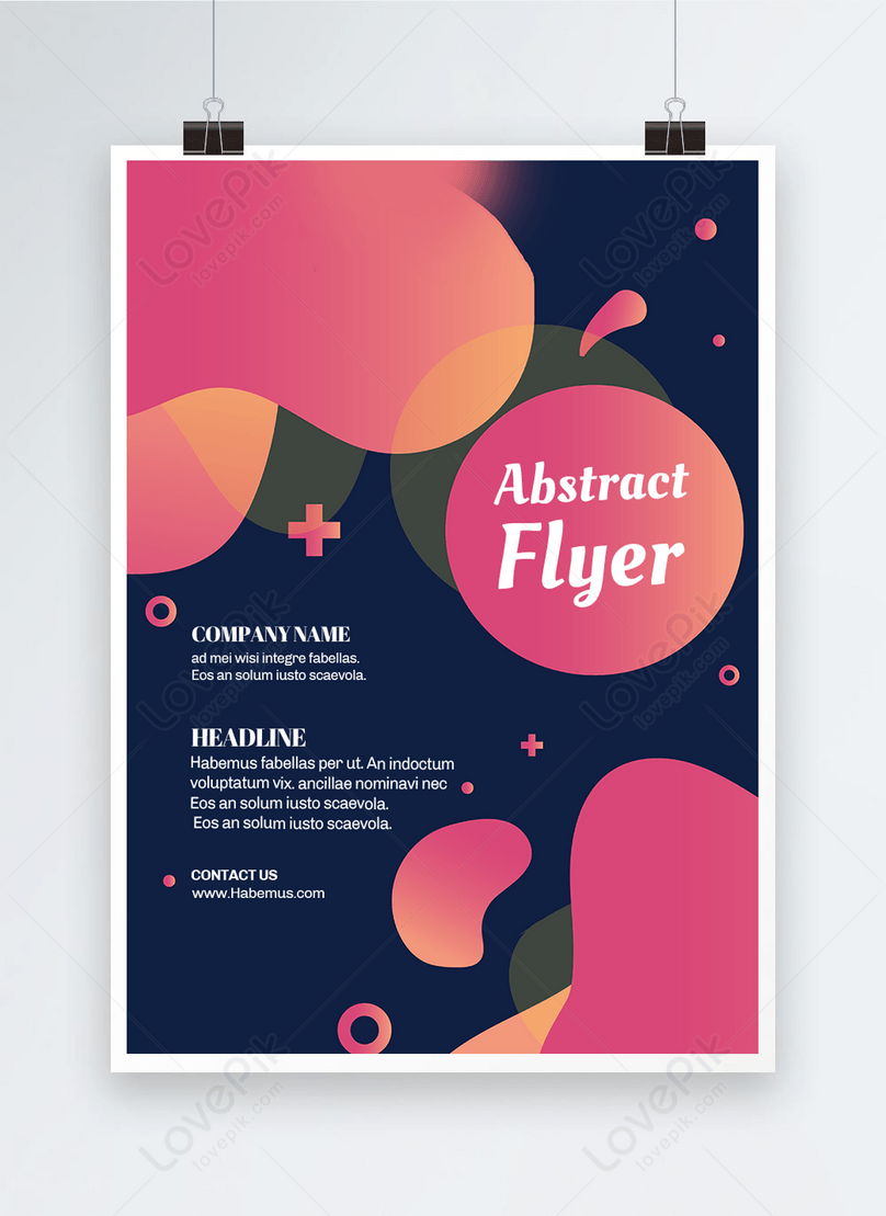 Gradient red fluid abstract color block flyer template For Block Party Template Flyers Free
