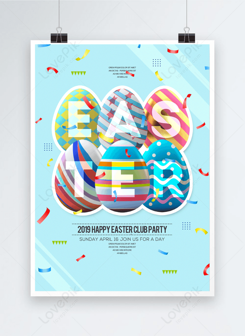 Happy easter creative poster template image_picture free download ...