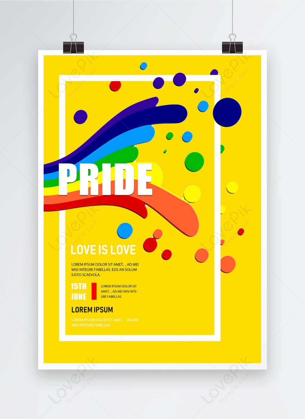 Colorful pride month magazine style promotional poster template image ...
