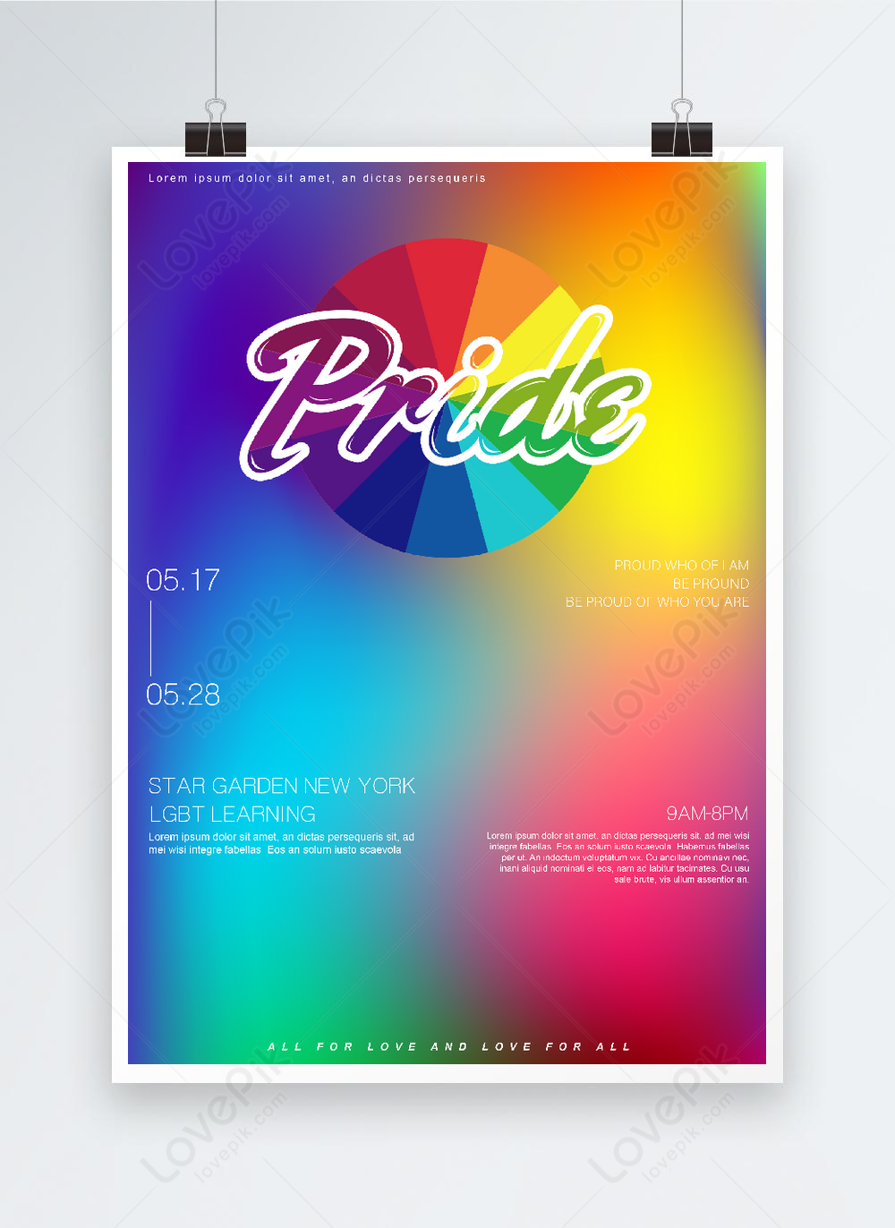 Colorful gradient pride month creative event poster template image ...