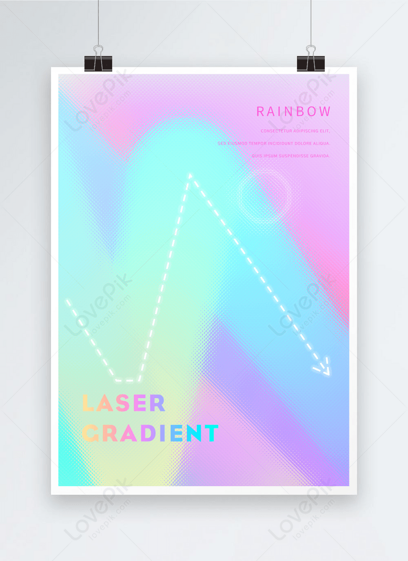 Fashion fresh arrow gradient holographic poster template image_picture ...