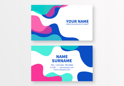 Color fluid design case geometric shape memphis abstract business card, Memphis,  fluid,  curved line template