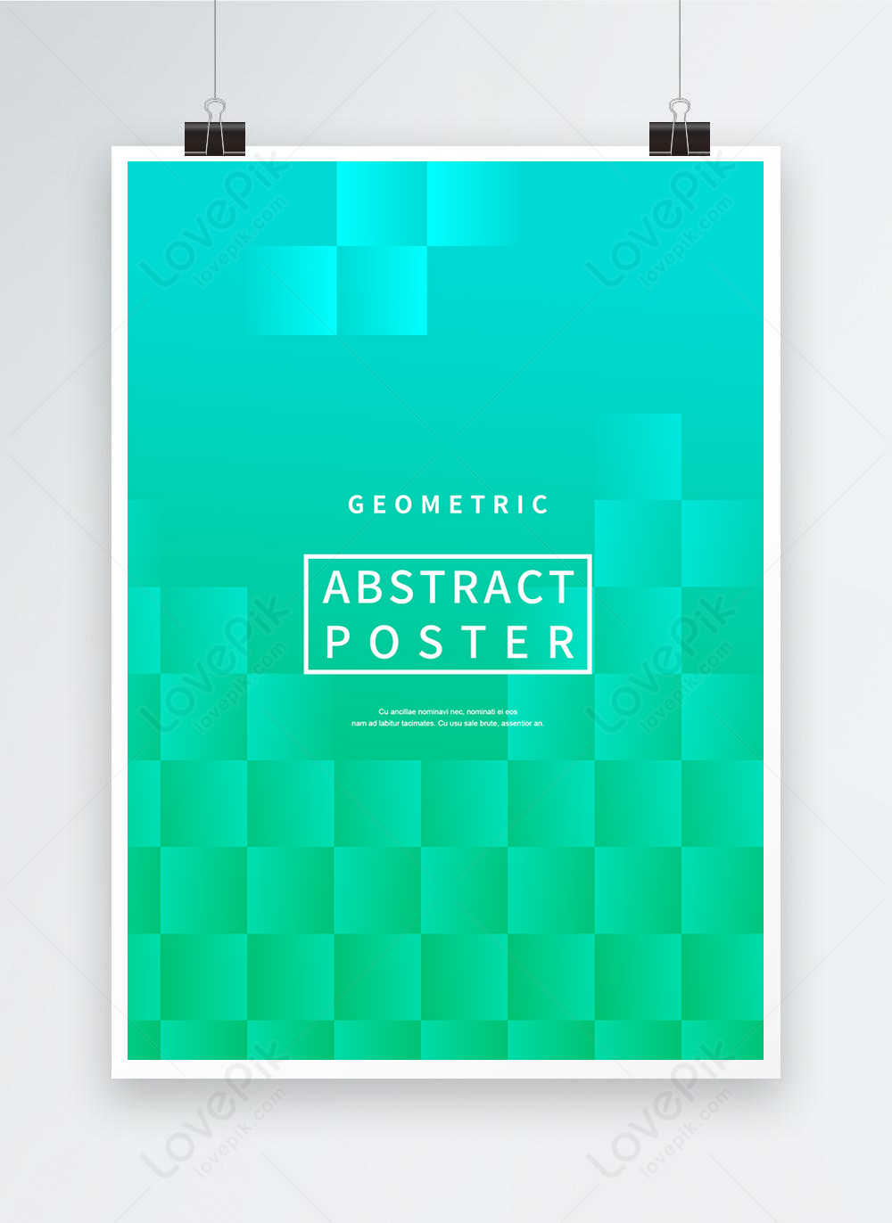 Green square geometric gradient abstract poster template image_picture ...