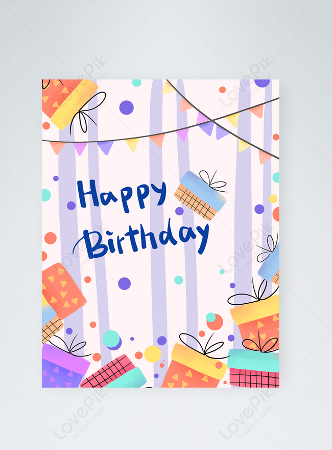 Birthday gift box greeting card template image_picture free download ...