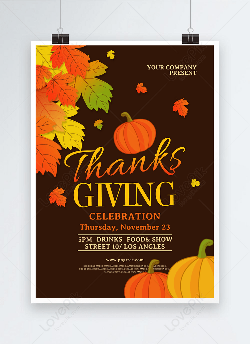 Retro style thanksgiving poster template image_picture free With Regard To Thanksgiving Flyer Template Free Download