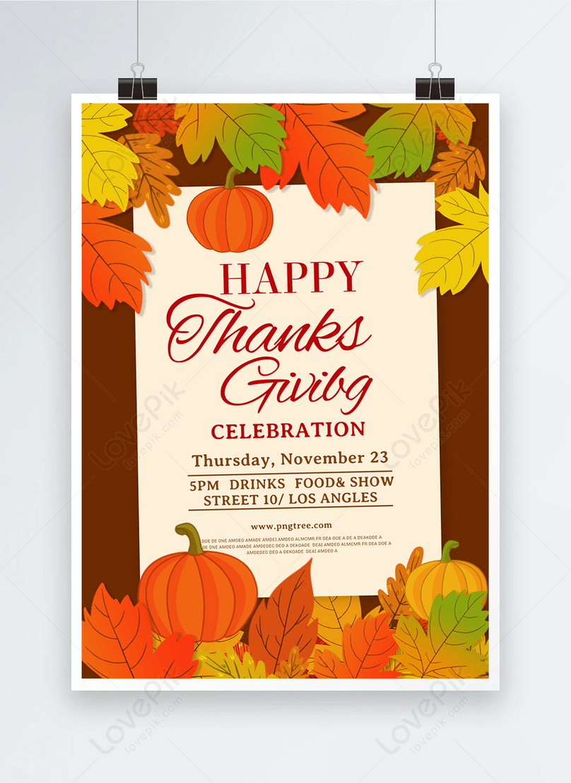 Retro style thanksgiving poster template image_picture free In Thanksgiving Flyers Free Templates