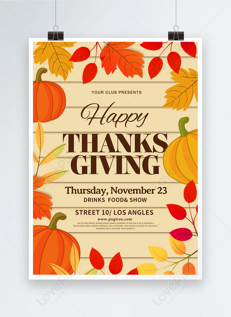 Yellow retro style thanksgiving poster template image_picture free With Regard To Thanksgiving Flyer Template Free Download