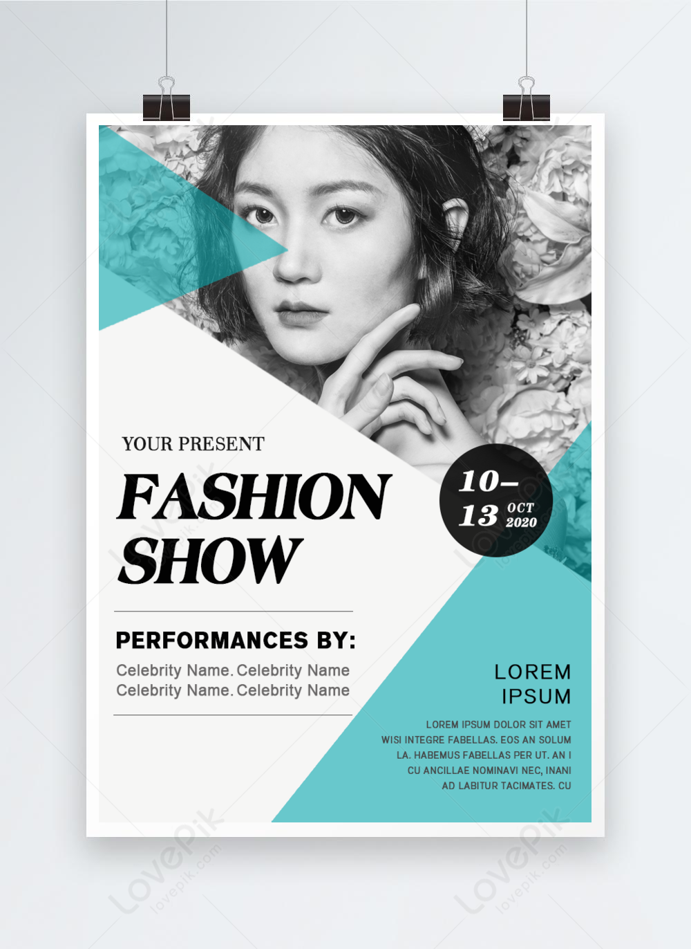 Trend catwalk geometric color block poster template image_picture free ...