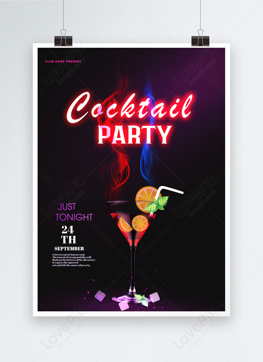 Cocktail party poster template ...